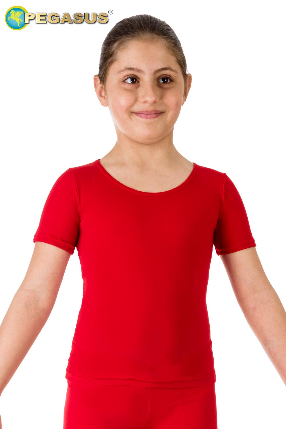 MAGLIETTA DANZA LYCRA MEZZA MANICA ROSSO BAMBINA